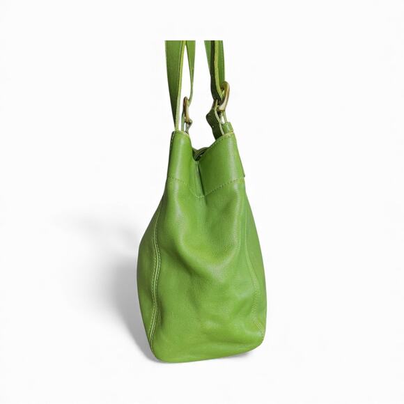 VTG Coach SoHo Buckle Bag 4157 Leaf Green Leather Shoulder Tote USA 1997 - Picture 2 of 16